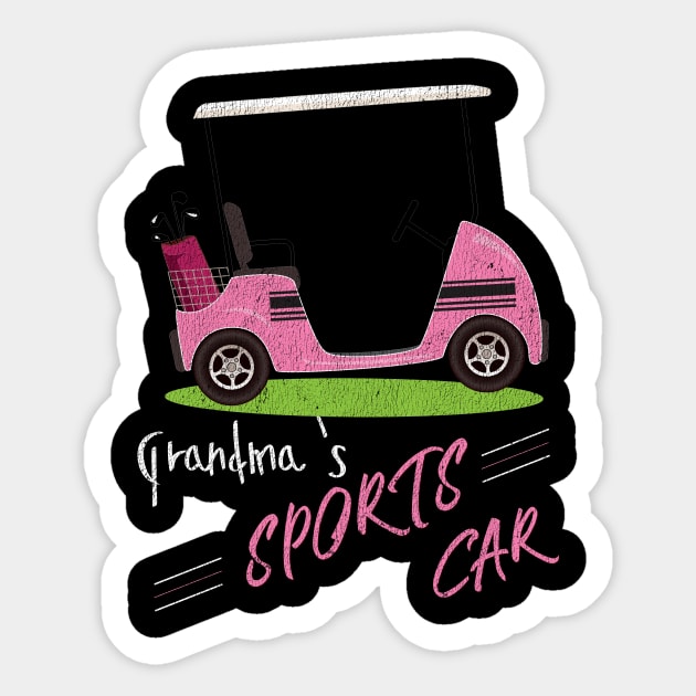 Grandma's Funny Golf Cart T-Shirt for Grandma Sticker by bbreidenbach